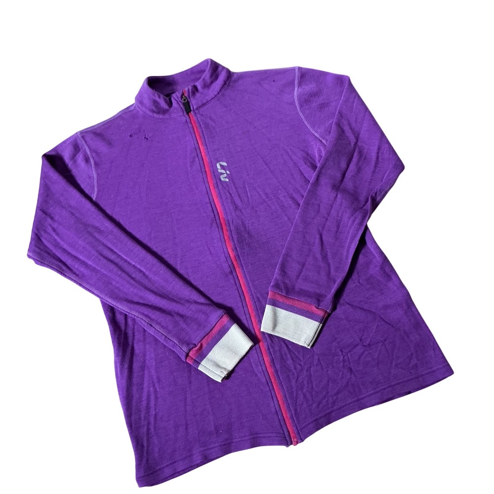 Liv Wool Cycling Jersey Women S Purple Full Zip Long Sleeve MTB Road Bike Top